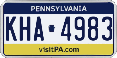 PA license plate KHA4983