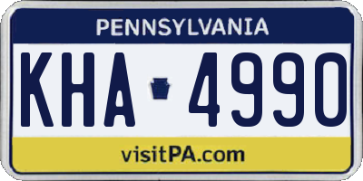 PA license plate KHA4990