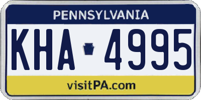 PA license plate KHA4995