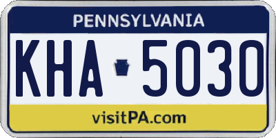 PA license plate KHA5030