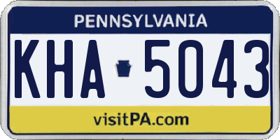 PA license plate KHA5043