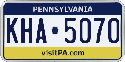 PA license plate KHA5070
