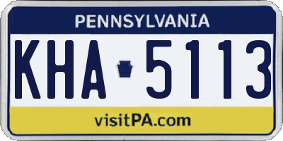 PA license plate KHA5113