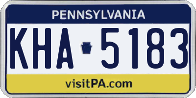 PA license plate KHA5183