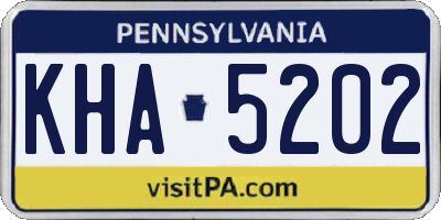 PA license plate KHA5202