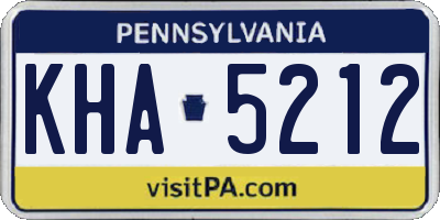 PA license plate KHA5212