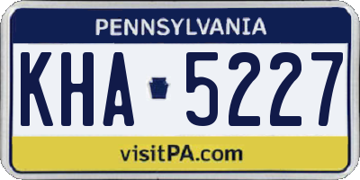 PA license plate KHA5227