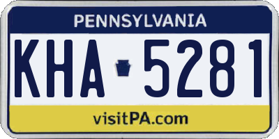 PA license plate KHA5281