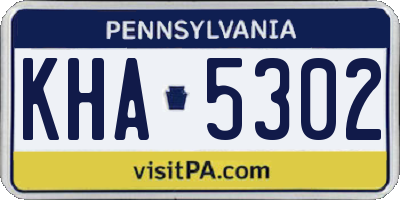 PA license plate KHA5302