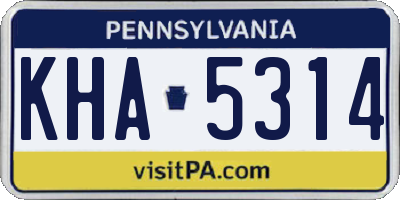 PA license plate KHA5314