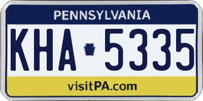PA license plate KHA5335