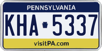 PA license plate KHA5337