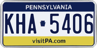 PA license plate KHA5406