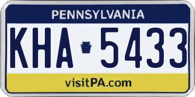 PA license plate KHA5433