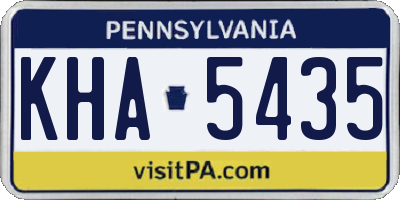 PA license plate KHA5435