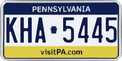 PA license plate KHA5445