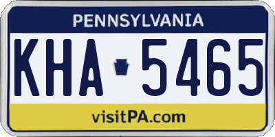 PA license plate KHA5465