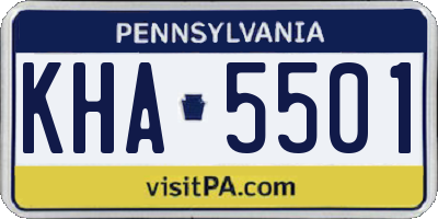 PA license plate KHA5501