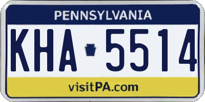 PA license plate KHA5514