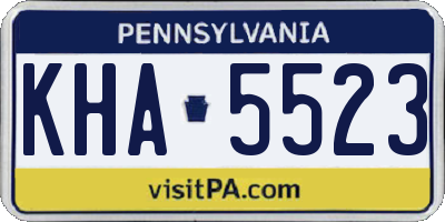 PA license plate KHA5523