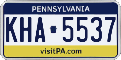 PA license plate KHA5537