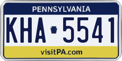 PA license plate KHA5541