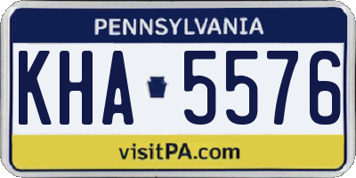 PA license plate KHA5576