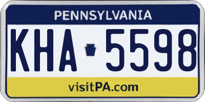 PA license plate KHA5598