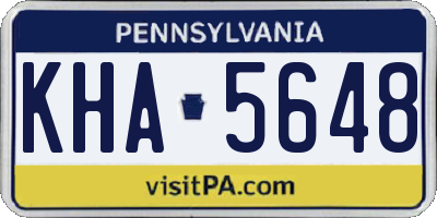 PA license plate KHA5648