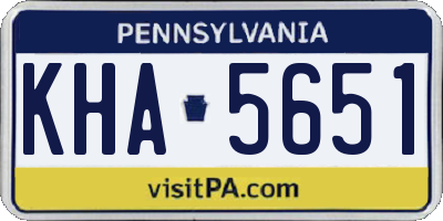 PA license plate KHA5651