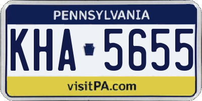 PA license plate KHA5655