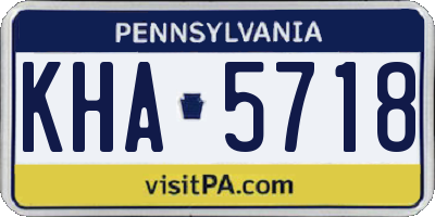 PA license plate KHA5718