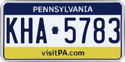 PA license plate KHA5783