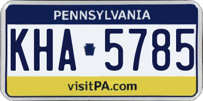 PA license plate KHA5785