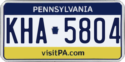 PA license plate KHA5804