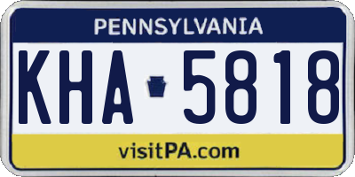 PA license plate KHA5818