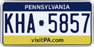 PA license plate KHA5857