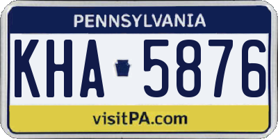 PA license plate KHA5876