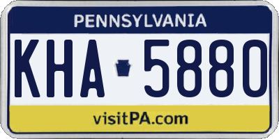 PA license plate KHA5880