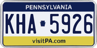 PA license plate KHA5926