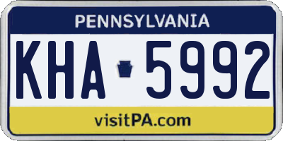 PA license plate KHA5992