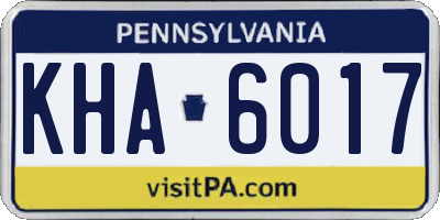 PA license plate KHA6017