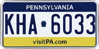 PA license plate KHA6033