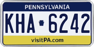 PA license plate KHA6242
