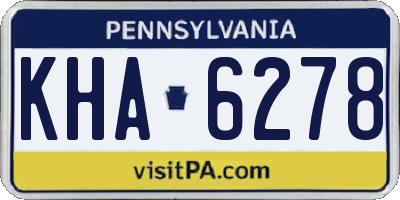 PA license plate KHA6278