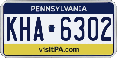 PA license plate KHA6302