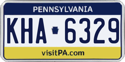 PA license plate KHA6329