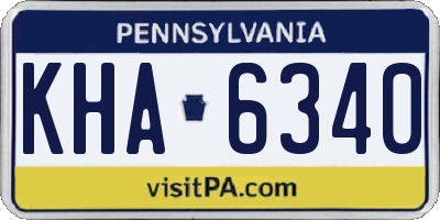 PA license plate KHA6340