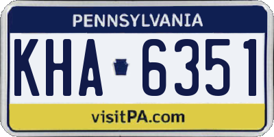 PA license plate KHA6351