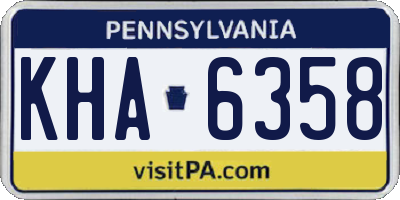 PA license plate KHA6358